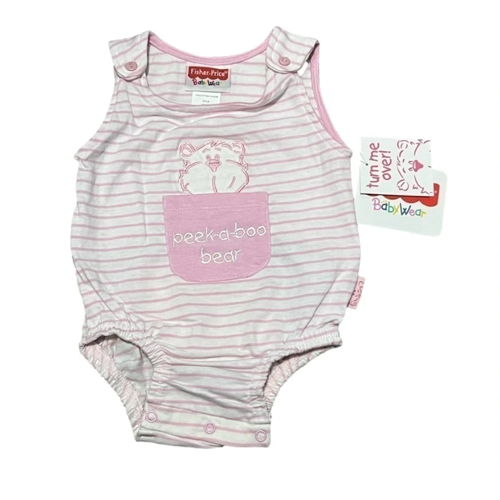 Fisher Price Baby Wear Pink Peek-a-Boo Bear Bodysuit (0/6 months)